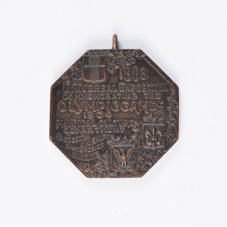 Lot #883 St. Louis 1904 Summer Olympics Official's Participation Medal: Immensely rare 1904 St. Louis official's participation medal - Image 2