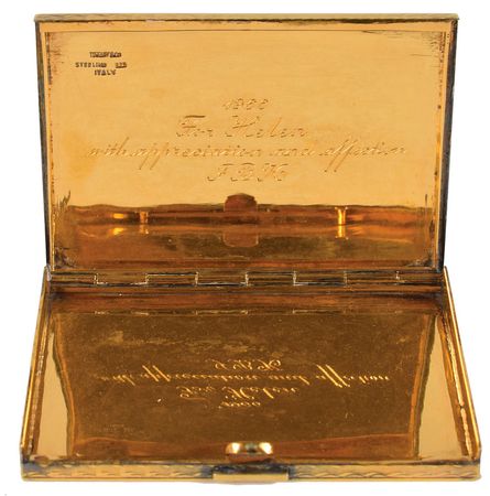 Lot #131 Jacqueline Kennedy: Elegant Tiffany cigarette case gifted by 
