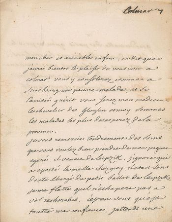 Lot #511 Voltaire: Voltaire writes from Colmar - Image 1