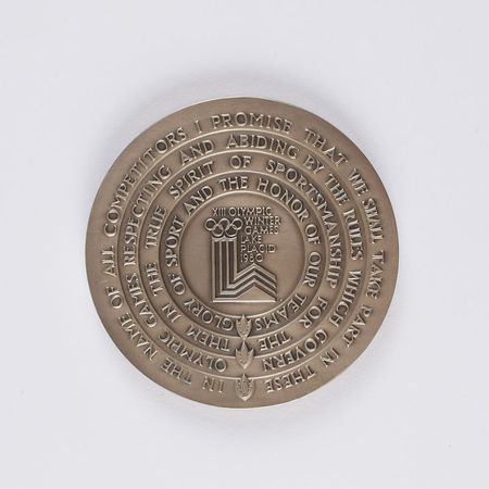 Lot #908 Lake Placid 1980 Winter Olympics Nickel-Silver Participation Medal Participation Medal - Image 1