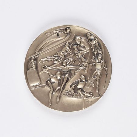 Lot #908 Lake Placid 1980 Winter Olympics Nickel-Silver Participation Medal Participation Medal - Image 2