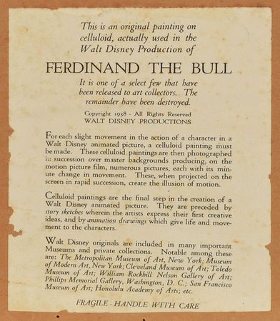 Lot #445 Ferdinand production cel from Ferdinand the Bull - Image 2