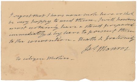 Lot #12 James Monroe Handwritten Letter Signed
