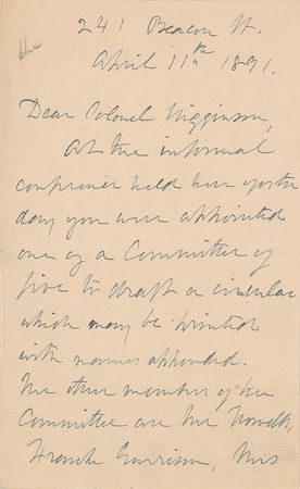 Lot #481 Julia Ward Howe - Image 1