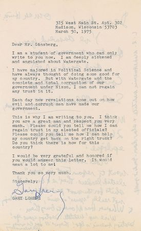 Lot #524 Allen Ginsberg: 