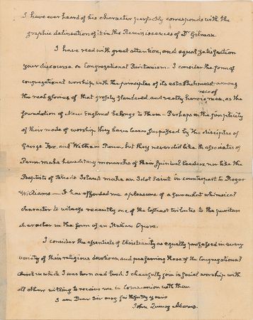 Lot #17 John Quincy Adams: The 79-year-old Adams reflects on faith and family - Image 3