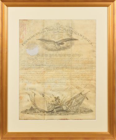 Lot #47 Franklin Pierce and Jefferson Davis Signed Document - Image 1