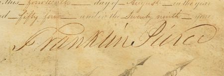 Lot #47 Franklin Pierce and Jefferson Davis Signed Document - Image 2