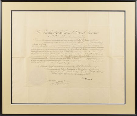 Lot #195 Benjamin Harrison Signed Document - Image 1