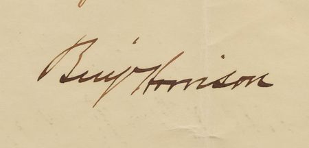 Lot #195 Benjamin Harrison Signed Document - Image 2