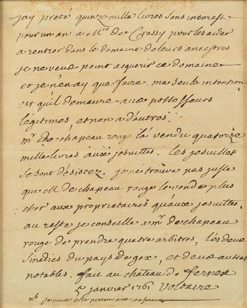 Lot #510 Voltaire Signed Document - Image 2