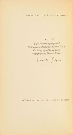Lot #483 James Joyce: Uncommon signed copy of the beautiful prose-poem in Finnegans Wake - Image 1