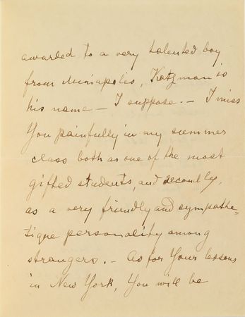Lot #535 Leopold Auer: Archive compiled by Auer's pupil, a Minnesotan music teacher, including a handwritten speech given before 
