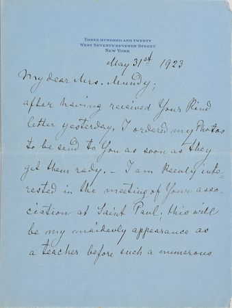 Lot #535 Leopold Auer: Archive compiled by Auer's pupil, a Minnesotan music teacher, including a handwritten speech given before 