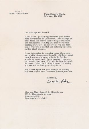 Lot #182 Dwight D. Eisenhower - Image 1