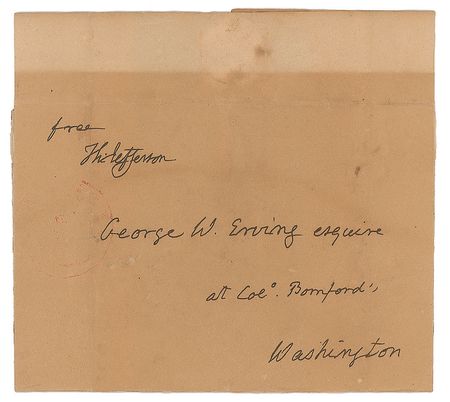 Lot #7 Thomas Jefferson: Hand-addressed free frank