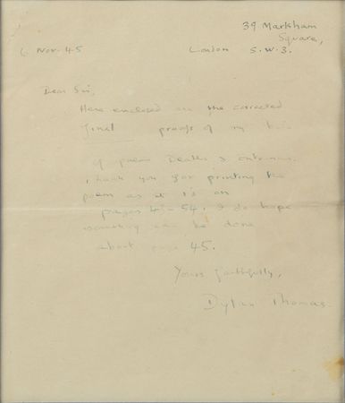 Lot #509 Dylan Thomas: 
