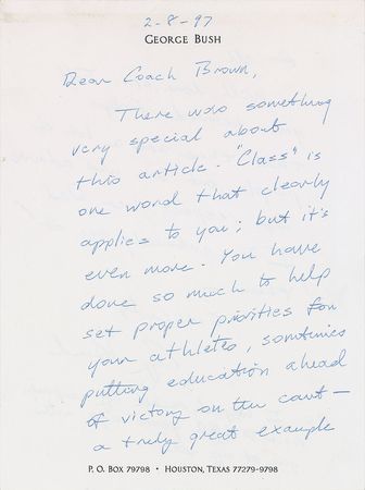 Lot #152 George Bush: To the LSU coaching legend: 