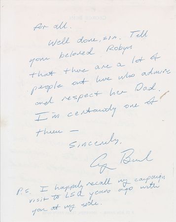 Lot #152 George Bush: To the LSU coaching legend: 