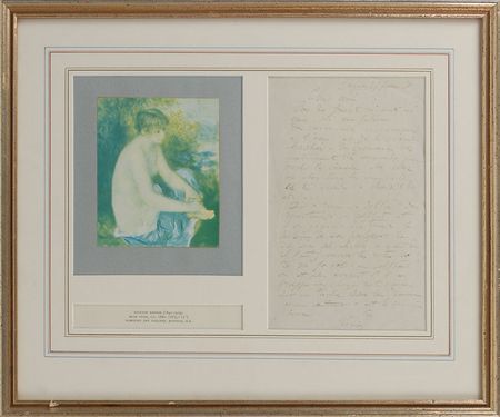 Lot #419 Pierre-Auguste Renoir: The Impressionist’s advice for creating “pure music”—“You must pronounce the notes—do, re, mi, fa, sol” - Image 1