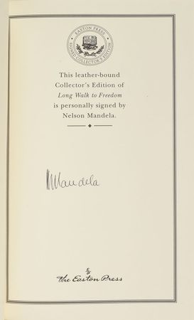 Lot #243 Nelson Mandela: Sought-after Easton Press signed edition - Image 1