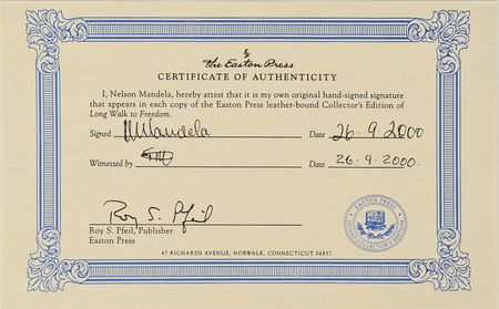 Lot #243 Nelson Mandela: Sought-after Easton Press signed edition - Image 3