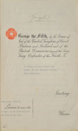 Lot #330 King George V Signed Document - Image 1