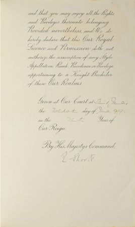Lot #330 King George V Signed Document - Image 3