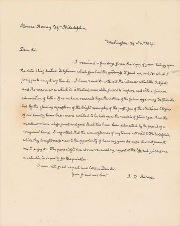 Lot #18 John Quincy Adams: The president remembers