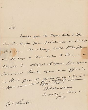 Lot #23 Martin Van Buren Handwritten Letter Signed