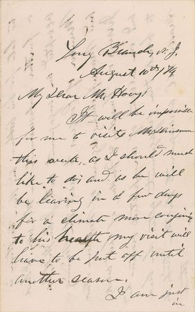 Lot #68 U. S. Grant: Scarce handwritten letter from President Grant, penned from his Long Branch summer home in 1874 - Image 2