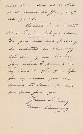 Lot #82 Grover Cleveland Handwritten Letter Signed - Image 3