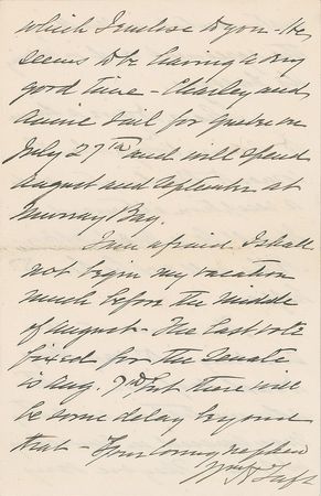 Lot #101 William H. Taft: Taft seeks greater free trade with Canadaâ??