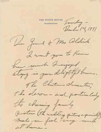Lot #145 Richard Nixon: Exceptionally rare handwritten letter from President Nixon to 