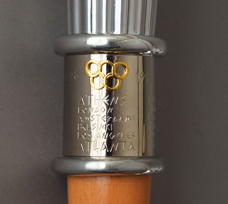 Lot #917 International Olympics Committee 1996 Centennial Torch: Gorgeous IOC centennial torch - Image 2