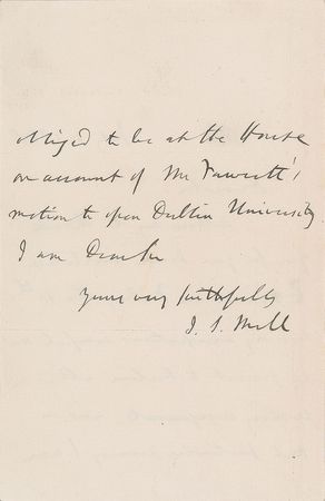 Lot #490 John Stuart Mill Handwritten Letter Signed - Image 2