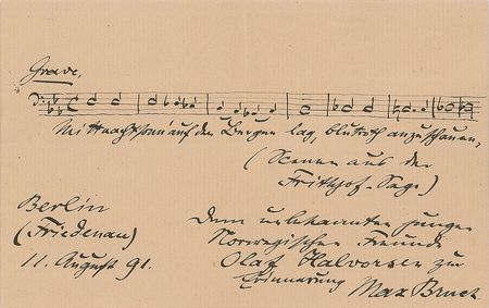 Lot #536 Max Bruch Signed Musical Quote - Image 1