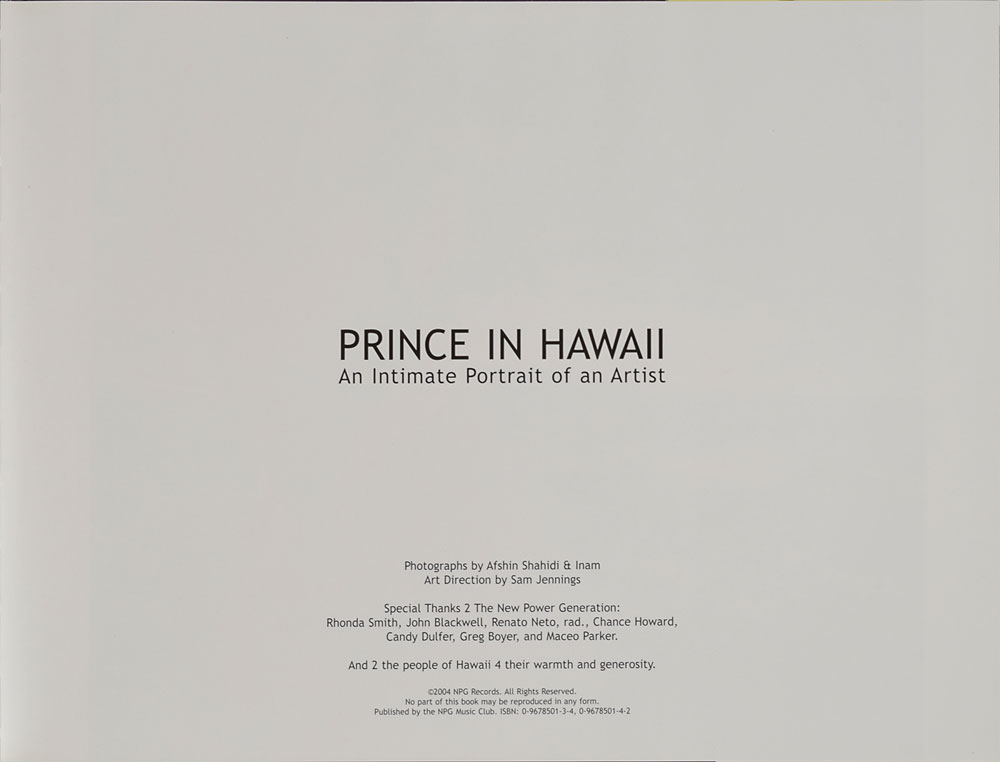 プリンスの写真集 PRINCE IN HAWAII Prince In Hawaii: An Intimate Portrait of an Artist | Afshin