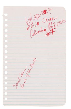 Lot #4012  Prince Handwritten Notes