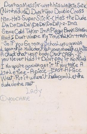 Lot #4010  Prince Handwritten Lyrics on Reverse of 1981 Concert Poster - Image 1