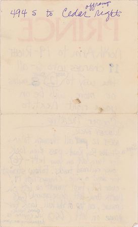 Lot #4016  Prince Handwritten Notes on Personal Letterhead - Image 2