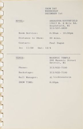 Lot #4035  Prince '1999' Tour Itineraries - Image 8
