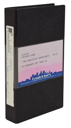 Lot #4193  Prince Handwritten Shot List and Personal VHS Copy of 'The Beautiful Experience' - Image 1