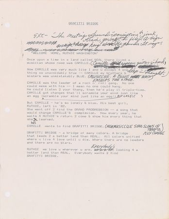 Lot #4155  Prince Graffiti Bridge Script with Handwritten Notes - Image 1