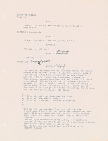 Lot #4155  Prince Graffiti Bridge Script with Handwritten Notes - Image 12