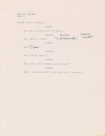 Lot #4155  Prince Graffiti Bridge Script with Handwritten Notes - Image 20