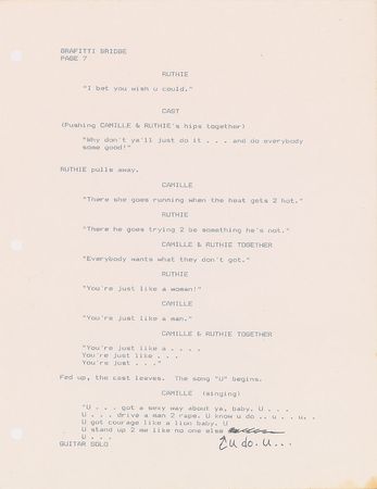 Lot #4155  Prince Graffiti Bridge Script with Handwritten Notes - Image 3