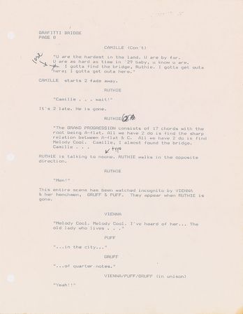 Lot #4155  Prince Graffiti Bridge Script with Handwritten Notes - Image 4
