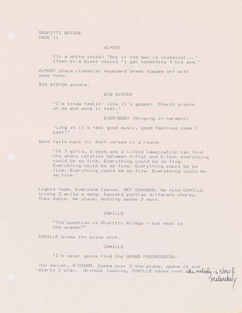 Lot #4155  Prince Graffiti Bridge Script with Handwritten Notes - Image 6