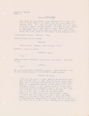 Lot #4155  Prince Graffiti Bridge Script with Handwritten Notes - Image 7